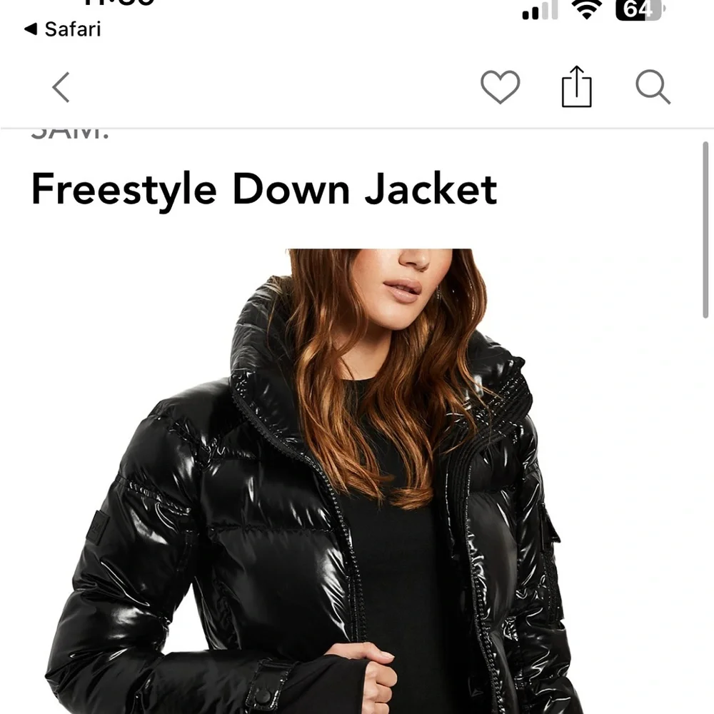 SAM. Shiny Black Puffer Jacket - Picture 7 of 7